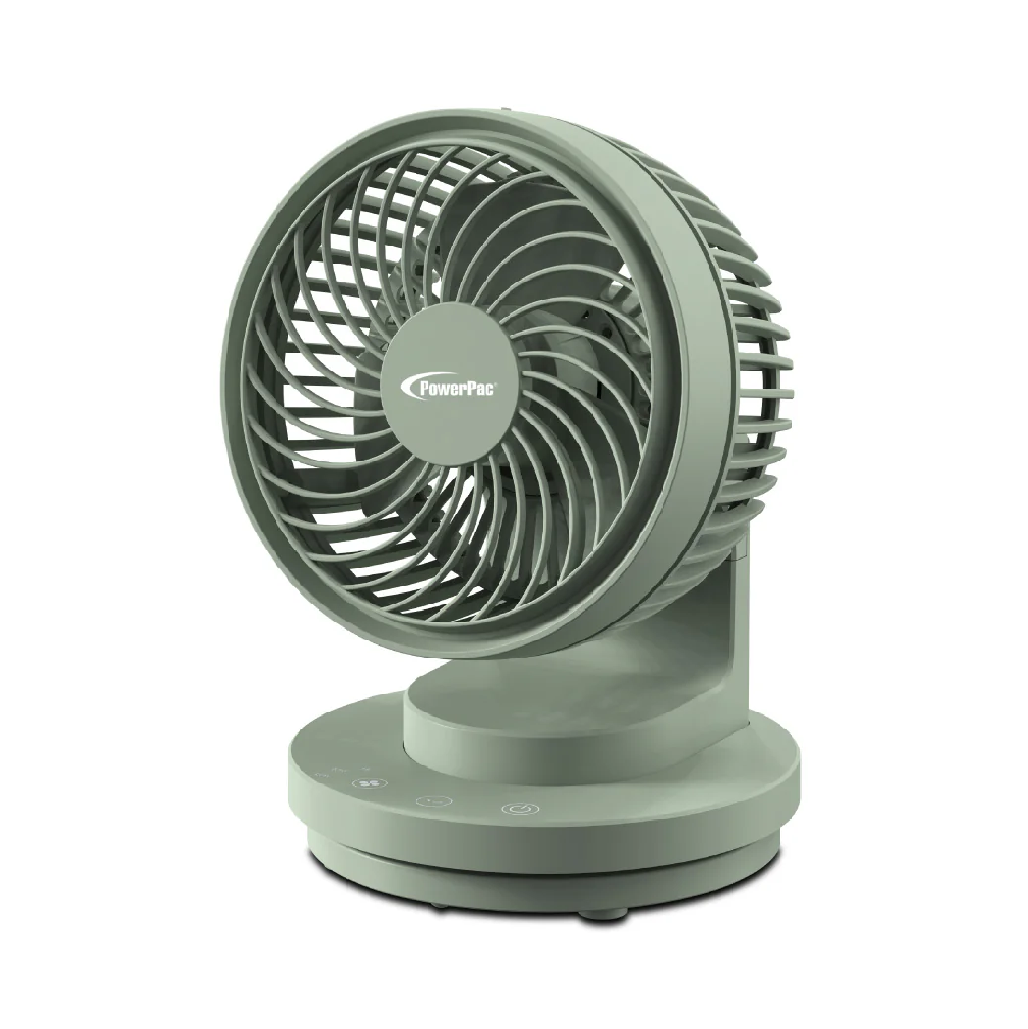 PowerPac USB Desk Fan With 3-SPEED Setting And Oscillation GREEN